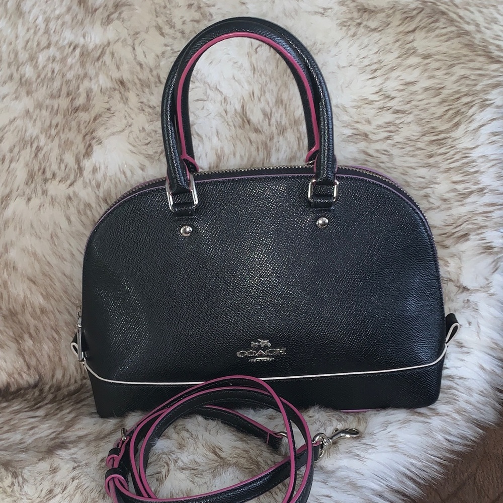 Coach Black Satchel with Pink Trim
